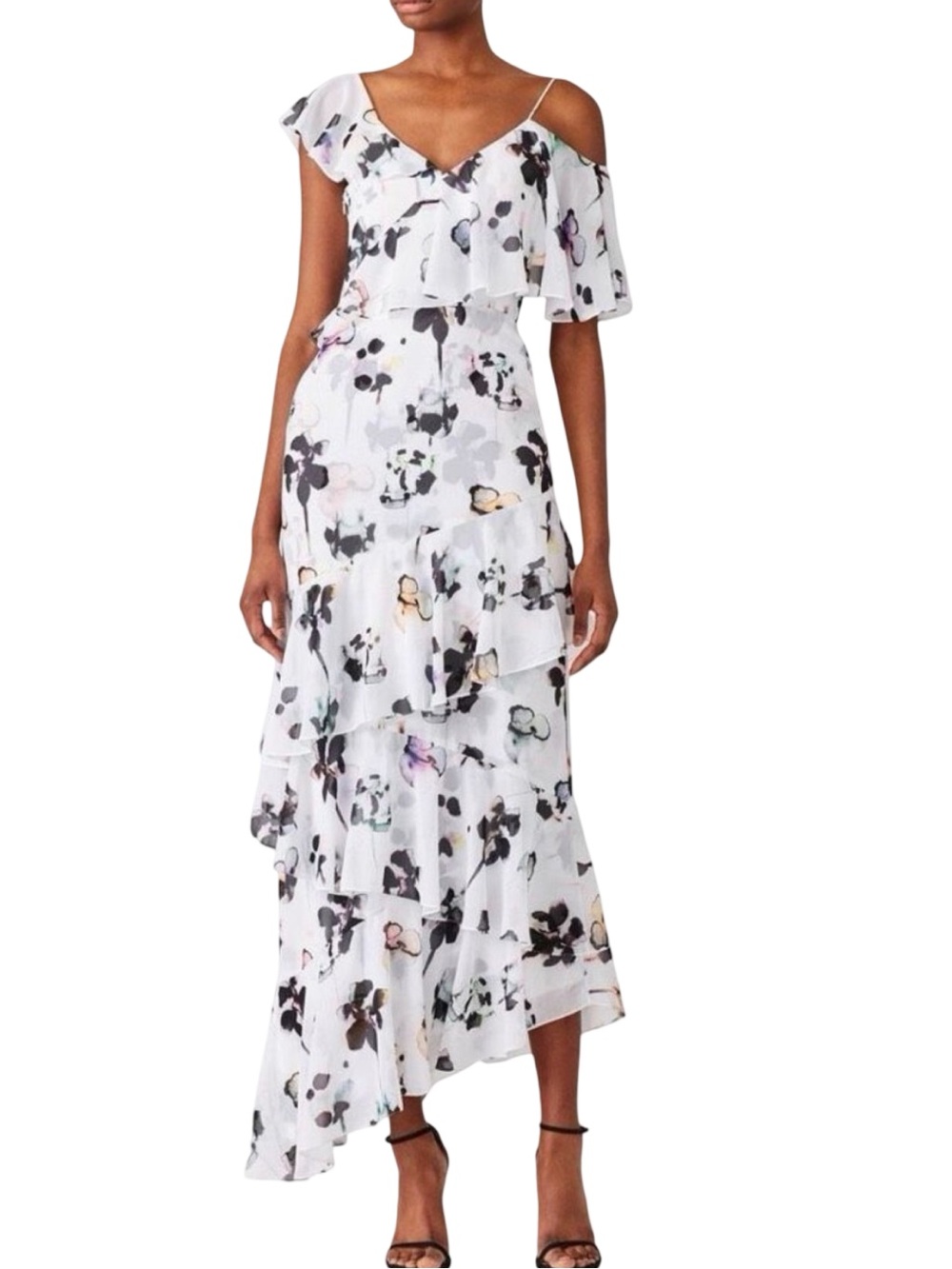ML Monique Lhuillier White Gardenia Dress - Size 6